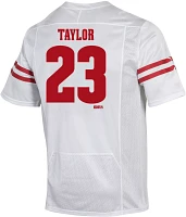 Under Armour Men's Wisconsin Badgers Jonathan Taylor #23 White Replica Football Jersey