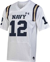 Under Armour Men's Navy Midshipmen White Twill Football Jersey