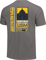 Image One Men's Southern Miss Golden Eagles Grey Retro Building T-Shirt