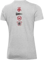 Under Armour Women's Wisconsin Badgers Silver Heather Pennant T-Shirt