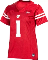 Under Armour Women's Wisconsin Badgers Red Replica Football Jersey