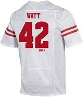 Under Armour Youth Wisconsin Badgers T.J. Watt #42 White Replica Football Jersey