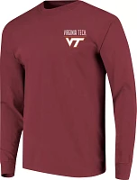 Image One Men's Virginia Tech Hokies Maroon Building Stripe Long Sleeve T-Shirt