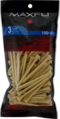 Maxfli 3.25'' Natural Tees – 100-Pack