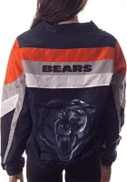 The Wild Collective Women's Chicago Bears Colorblock Black Track Jacket