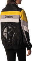 The Wild Collective Women's Pittsburgh Steelers Colorblock Black Track Jacket