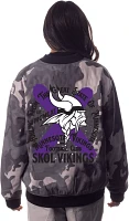 The Wild Collective Women's Minnesota Vikings Camo Grey Bomber Jacket