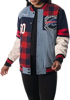 The Wild Collective Women's Buffalo Bills Vintage Blue Bomber Jacket