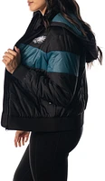 The Wild Collective Women's Philadelphia Eagles Black Hooded Puffer Jacket