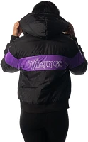 The Wild Collective Women's Minnesota Vikings Black Hooded Puffer Jacket