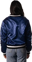 The Wild Collective Women's New York Giants Black Reversible Sherpa Bomber Jacket