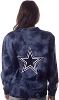 The Wild Collective Women's Dallas Cowboys Tie Dye Navy Cardigan