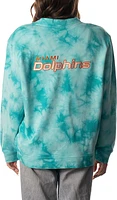 The Wild Collective Women's Miami Dolphins Tie Dye Aqua Cardigan