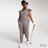 CALIA Women's Honeycomb Flutter Sleeve Golf Polo