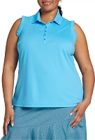 Walter Hagen Women's Ruffle Sleeveless Golf Polo