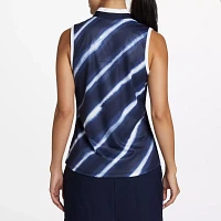 Walter Hagen Women's Printed Stripe Sleeveless Golf Polo