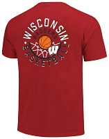 Image One Men's Wisconsin Badgers Red Basketball Net T-Shirt