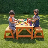 Sportspower Kids' Wooden Table with Separated Benches