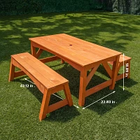 Sportspower Kids' Wooden Table with Separated Benches