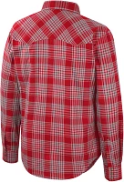 Wrangler Men's Nebraska Cornhuskers Scarlet Plaid Button Down Shirt