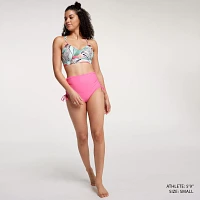 CALIA Women's Strappy Back Ruched Medium Support Bikini Swim Top