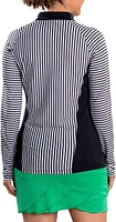 SwingDish Women's Abby Stripe Long Sleeve Golf Top