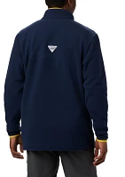 Columbia Men's Michigan Wolverines Blue Harborside Fleece Pullover