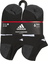 adidas Youth Cushioned 6-Pack No-Show Socks