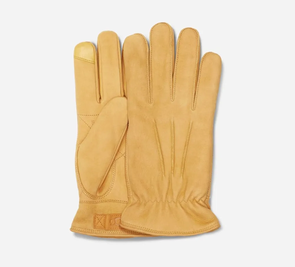 UGG® Men's 3 Point Leather Glove Gloves in Grey