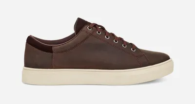 UGG® Men's Baysider Low Weather Leather Sneakers in Grizzly Leather