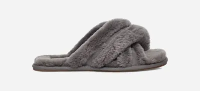 UGG® Women's Scuffita Sheepskin Slippers in Charcoal