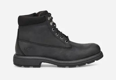 UGG® Men's Biltmore Mid Boot Plain Toe Leather Cold Weather Boots in Black Leather