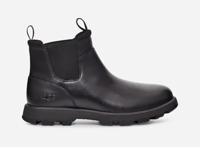 UGG® Men's Hillmont Chelsea Leather Cold Weather Boots in Black Leather