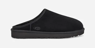 UGG® Men's Classic Slip-On Sheepskin Slippers in Black