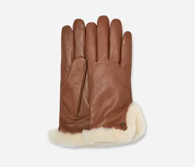 UGG® Women's Leather Sheepskin Vent Glove Gloves in Chestnut