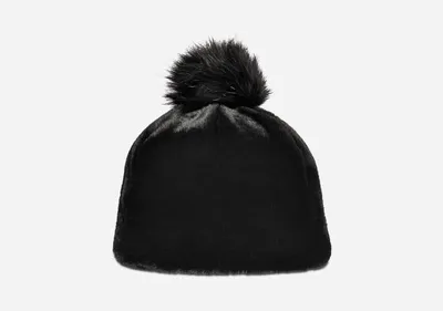 UGG® Women's Faux Fur Beanie W Pom Hats in Black