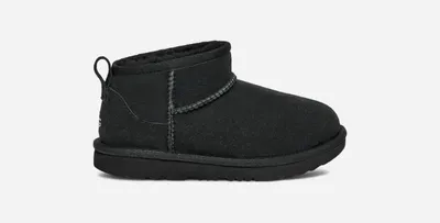 UGG® Kids' Classic Ultra Mini Sheepskin Classic Boots in Black