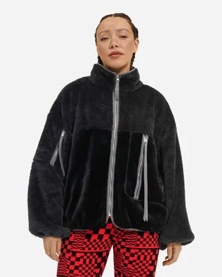 UGG® Women's Marlene UGG®fluff Jacket II Faux Fur/Fleece in Black