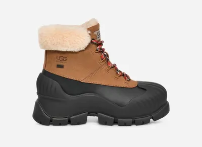 UGG® Women's Adiroam Hiker Leather/Suede Cold Weather Boots in Chestnut