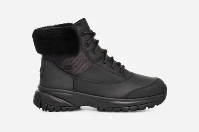 UGG® Women's Yose Fluff V2 Leather Cold Weather Boots in Black