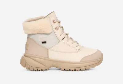 UGG® Women's Yose Fluff V2 Leather Cold Weather Boots in White Pine