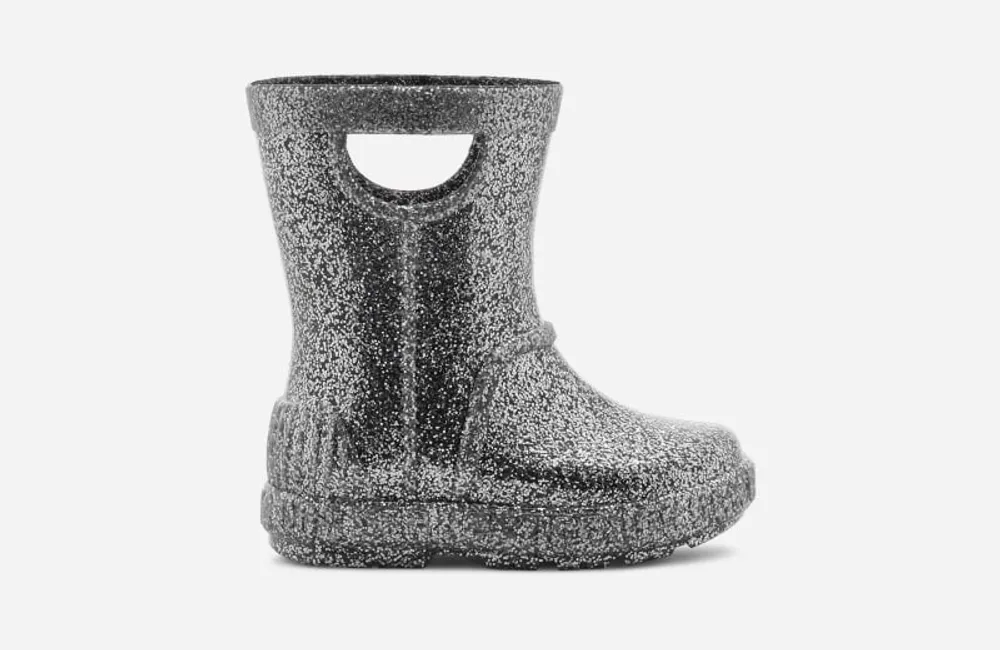 UGG® Toddlers' Drizlita Glitter Synthetic Rain Boots in Glitter Grey