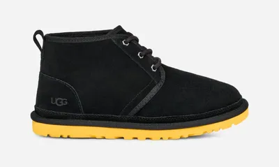 UGG® Men's Neumel Leather Shoes Chukka Boots in Black/Corn