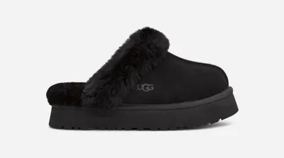 UGG® Women's Disquette Sheepskin Slippers in Black