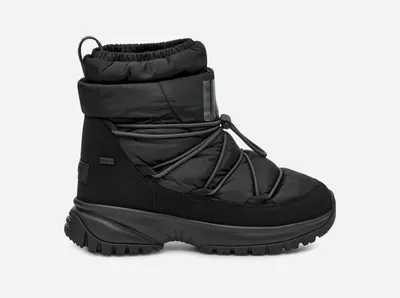 UGG® Women's Yose Puffer Mid Faux Leather/Textile Cold Weather Boots in Black