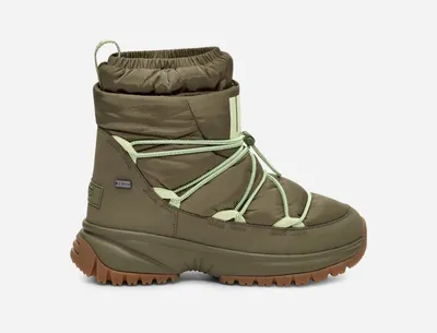UGG® Women's Yose Puffer Mid Faux Leather/Textile Cold Weather Boots in Burnt Olive