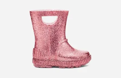 UGG® Toddlers' Drizlita Glitter Synthetic Rain Boots in Glitter Pink