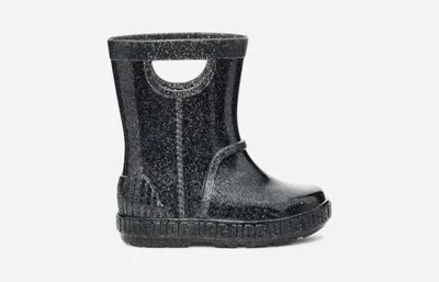 UGG® Toddlers' Drizlita Glitter Synthetic Rain Boots in Glitter Black
