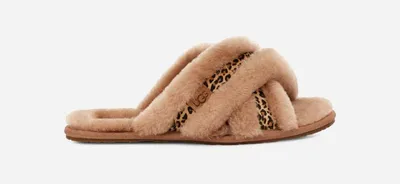 UGG® Women's Scuffita Speckles Sheepskin Slippers in Chestnut