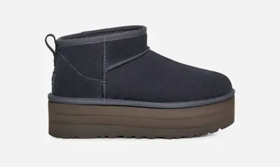 UGG® Women's Classic Ultra Mini Platform Suede Classic Boots in Eve Blue